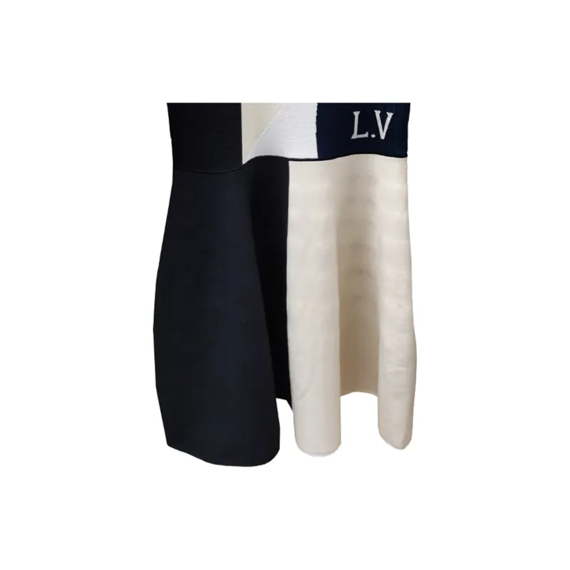 LOUIS VUITTON Short Sleeved Dresses Women's Blue White-5