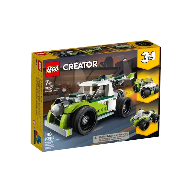 LEGO LOGO Creator 3 in 1 Rocket Car Building Blocks 198 Pcs 31103-2
