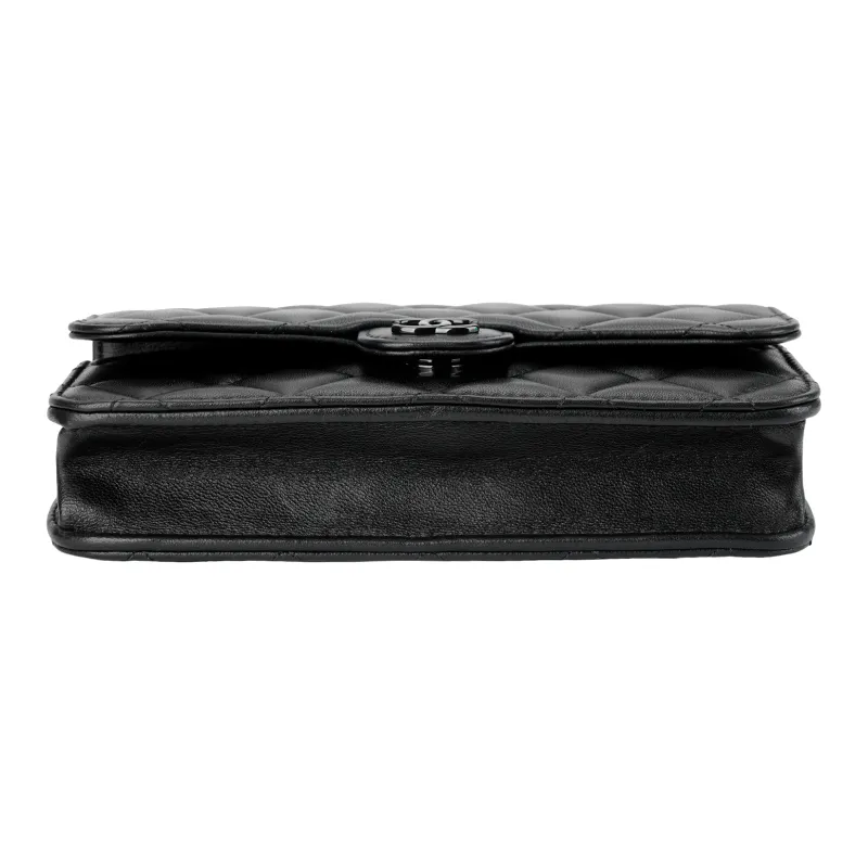 CHANEL Leather Handbag, Shoulder Bag, Crossbody Bag Women's Black-3