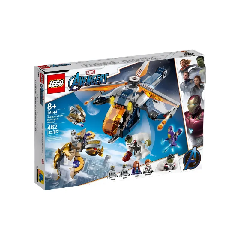 LEGO Super Hero Collection Marvel Character Avengers Helicopter Aerial Hulk Building Blocks 482pcs 5 Pcs Figures 76144-1