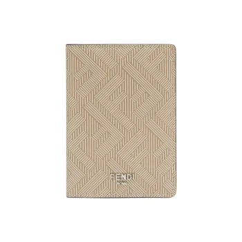 FENDI Cow Leather Card Holder Men's Beige