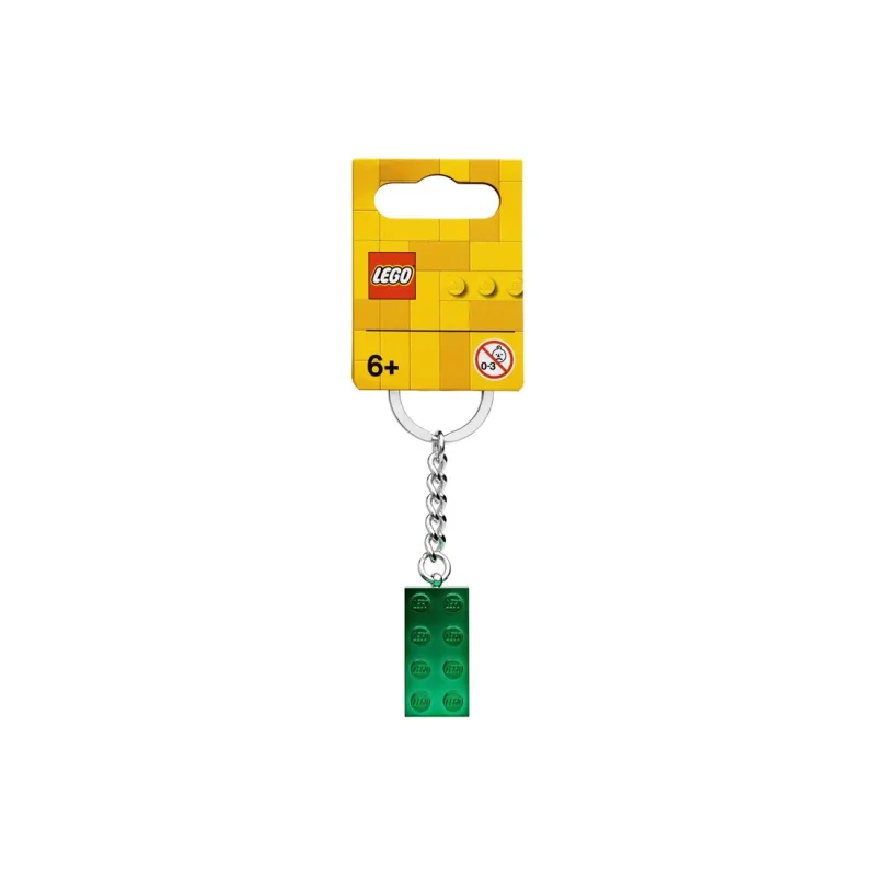 LEGO Metallic Green 2x4 Bead Keychain Building Blocks 854083-1
