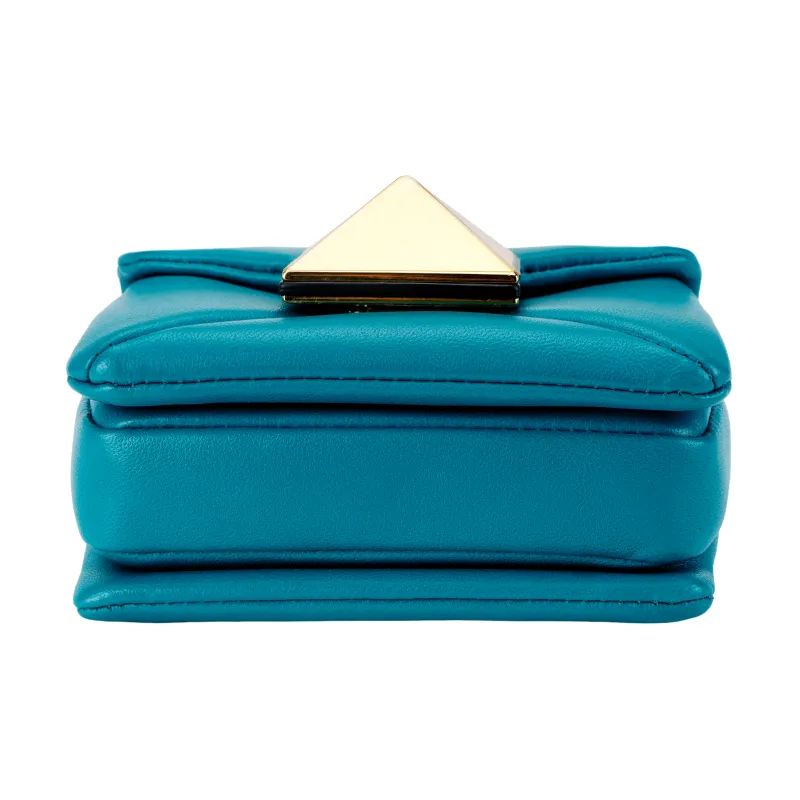 Valentino One Stud Calfskin Box Bag Clutch One Shoulder Handbag Mini Women's Mediterranean Blue-6
