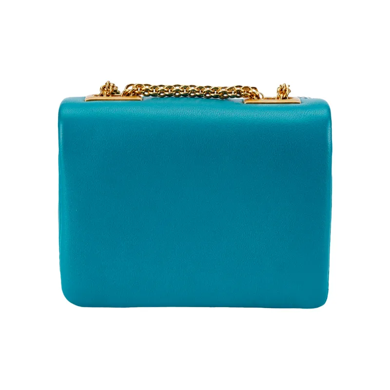 Valentino One Stud Calfskin Box Bag Clutch One Shoulder Handbag Mini Women's Mediterranean Blue-5