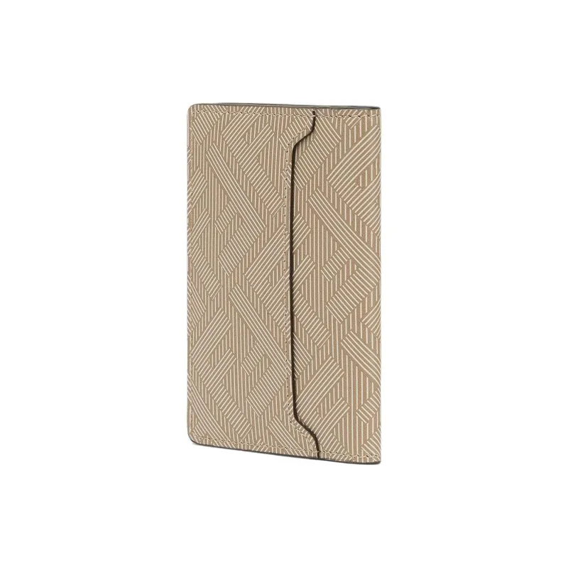 FENDI Cow Leather Card Holder Men's Beige-1