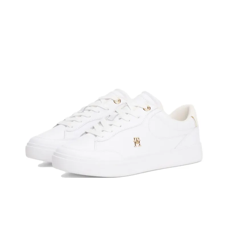 Tommy Hilfiger TH Monogram Low-Top Skateboard Shoes Women's White-1