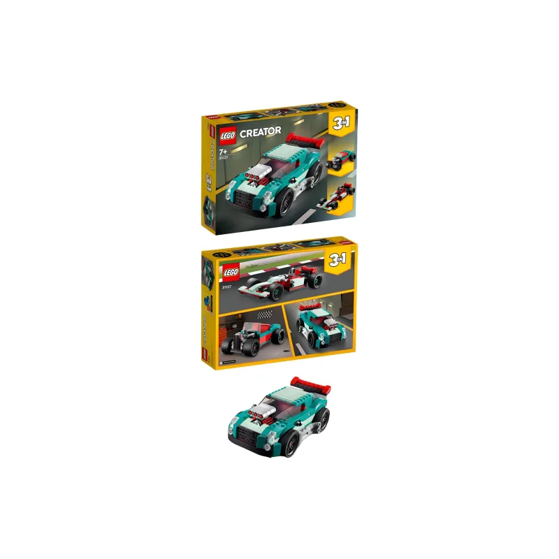 LEGO Creator Creative Versatile 3 in 1 Collection Car Model Street Racing Building Blocks 258pcs 31127-3