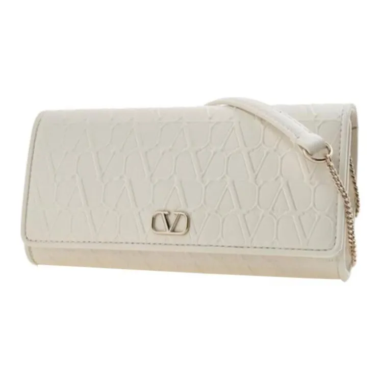 Valentino GARAVANI Cow Leather Crossbody Bag, Shoulder Bag Women's Ivory White-1