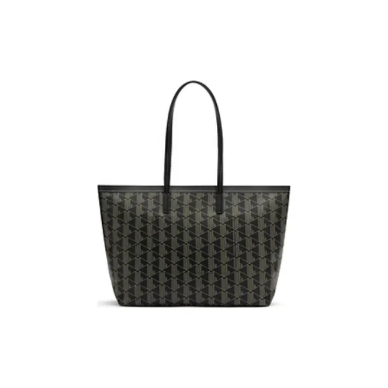 LACOSTE PVC Tote Bag, Shopping Bag, Shoulder Bag Tubas Women's Black-1