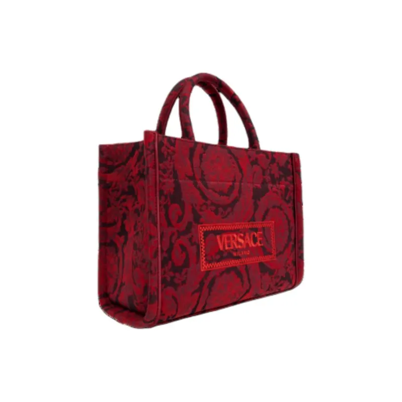 FANSIZHE Barocco Fabric Tote Bag Shopping Bag Shoulder Bag Crossbody Bag Handbag Small Size Women's Red-1