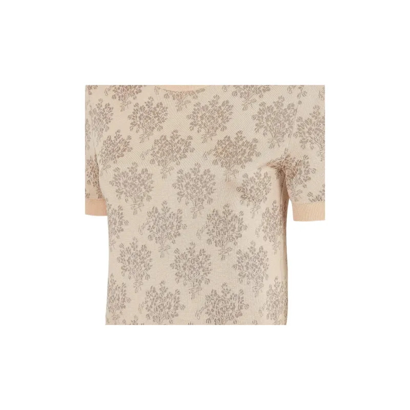 FENDI Floral jacquard Cropped Sweater-3