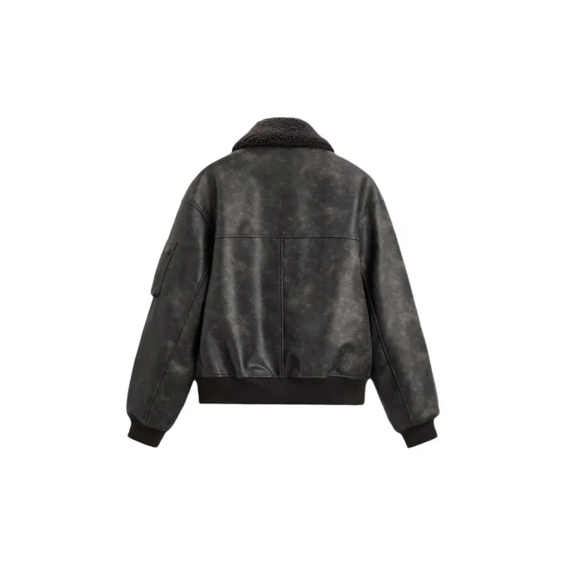 ZARA Leather Jacket Men's Brown-1