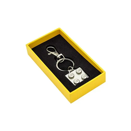 LEGO 90th Anniversary Limited Edition Silver Brick Keychain Building Blocks 102678-3