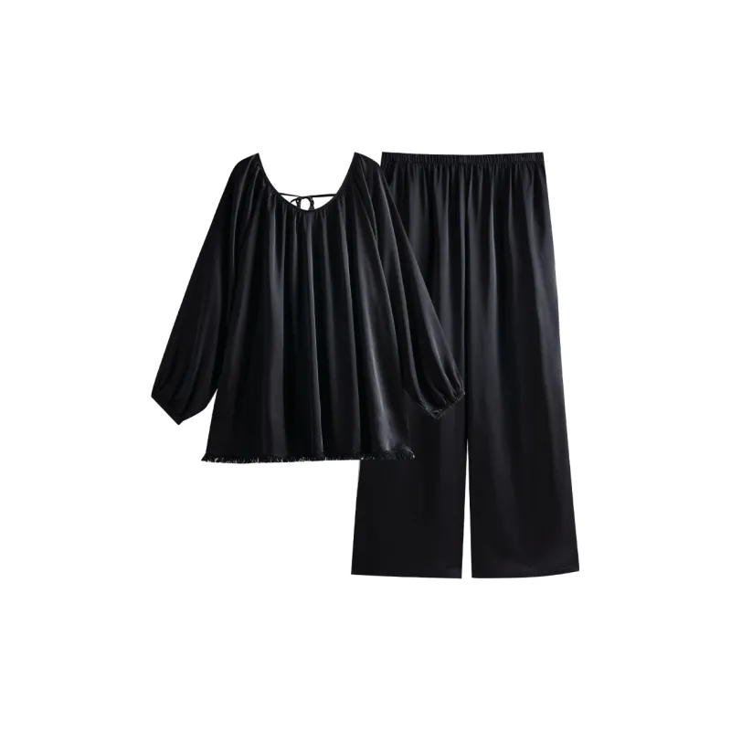 Same Language Pajama Set Women's Deep Black-0