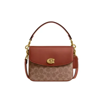 COACH Cassie Coated Canvas Shoulder Bag Small Size Women's Light Brown