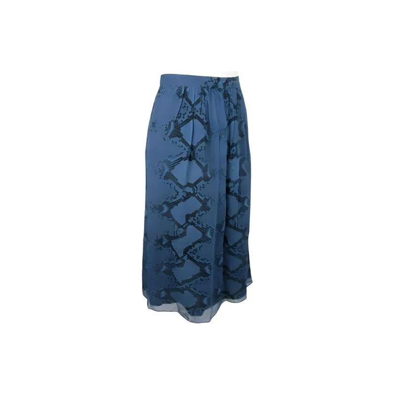 Burberry Casual Long Skirts Women's Blue-3