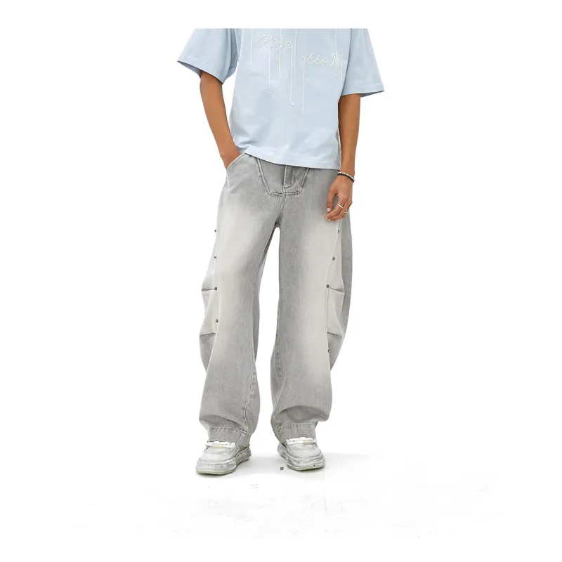 VANN VALRENCÉ Jeans Unisex Light Gray-3