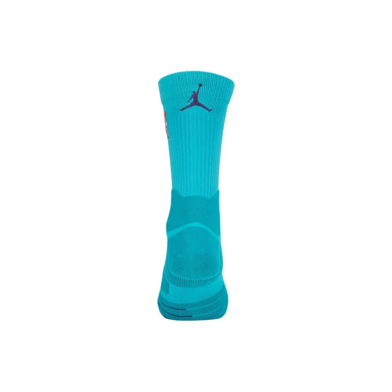 Jordan Charlotte Hornets Elite Quick Crew Socks - Teal Basketball Socks Unisex 1 Pack Turquoise-2