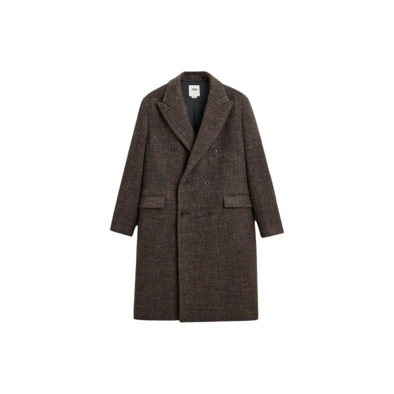 ZARA Coats Men Brown-0