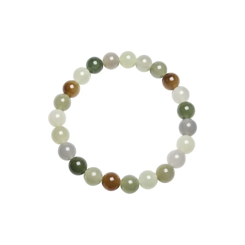 YUYIHUAN Hetian Jade Multi Gem Beaded Bracelet Sugar Jade Unisex-0