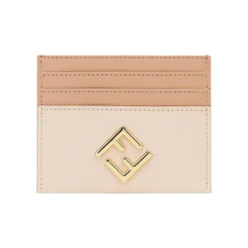 FENDI FF Diamonds Series Calfskin Card Holder Women's Pink