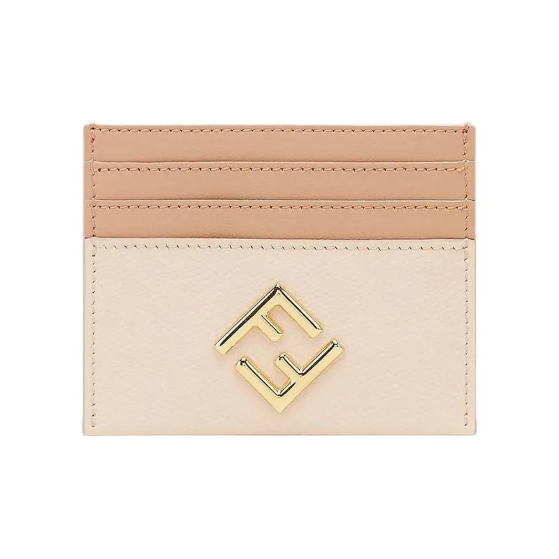 FENDI FF Diamonds Series Calfskin Card Holder Women's Pink-0