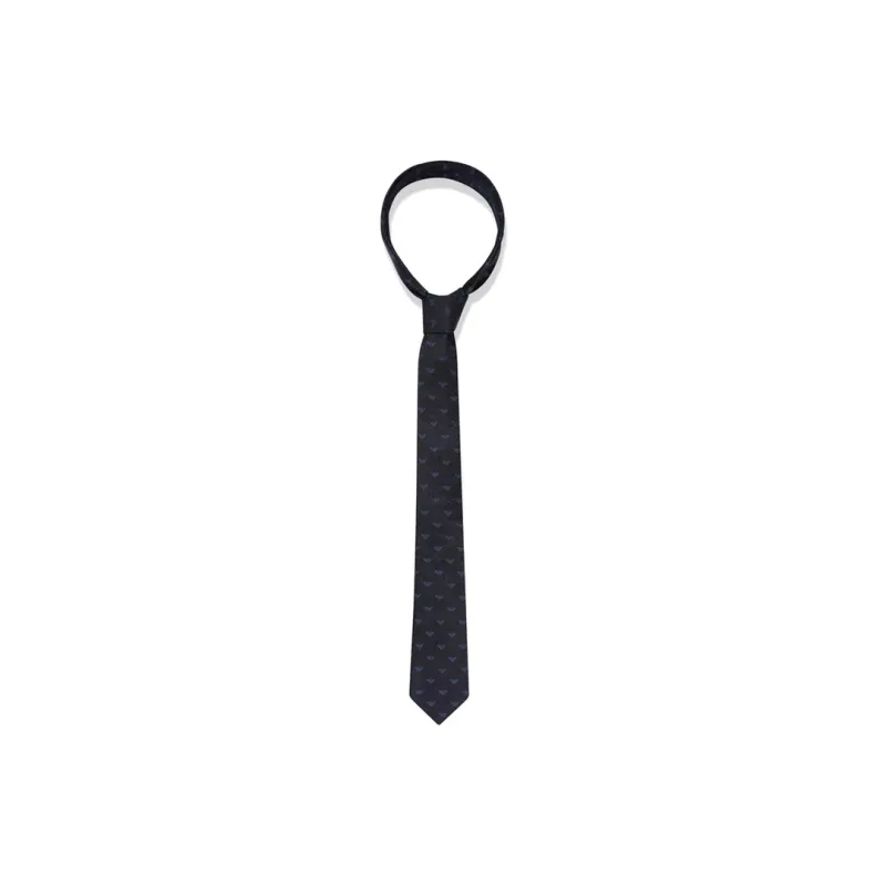 EMPORIO ARMANI Silk Acetate Viscose Ties Unisex Marine Blue-0