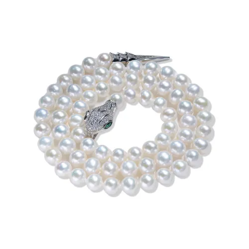 BRIR Pearl Luxury Advanced Elegant Snake Shaped Buckle Necklace Collarbone Chain Y Chain Women's