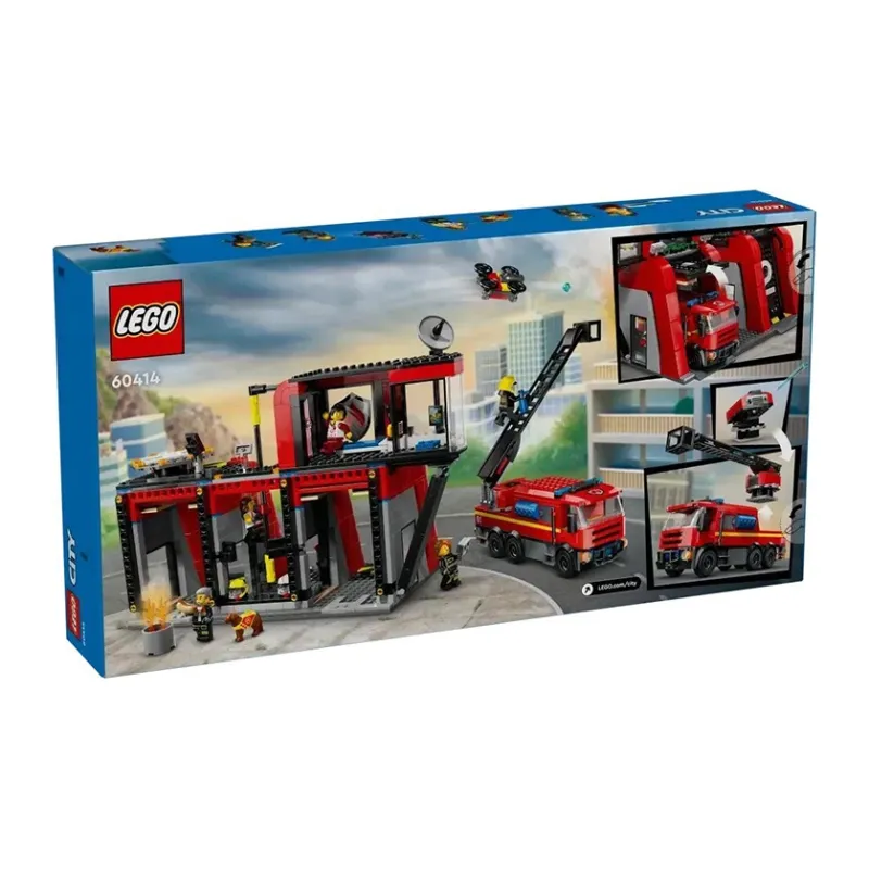 LEGO Fire Station With Fire Truck Building Blocks 60414-1