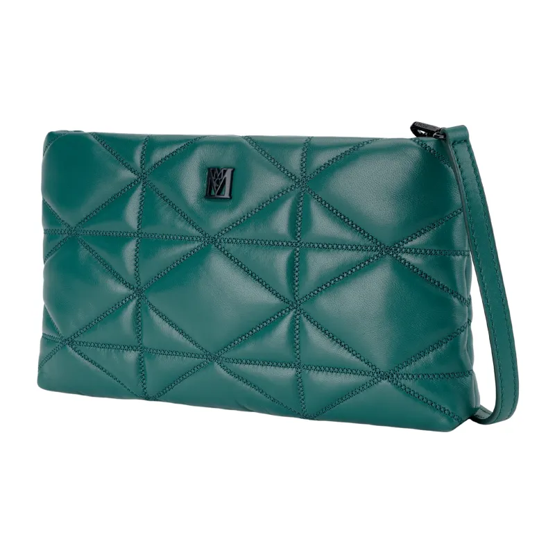 MCM Lambskin With Leather Trim Envelope Bag, One Shoulder Crossbody, Clutch Trumpets Women's Green-1