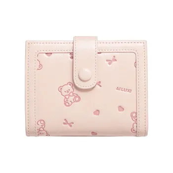 AILUXI Synthetic Leather Wallet Women's Cherry Blossom Pink