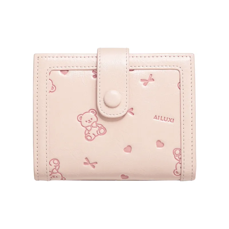 AILUXI Synthetic Leather Wallet Women's Cherry Blossom Pink-0