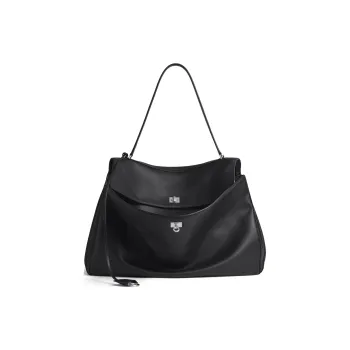 Balenciaga Rodeo Calfskin Handbag Shoulder Bag Extra Large Men's Black
