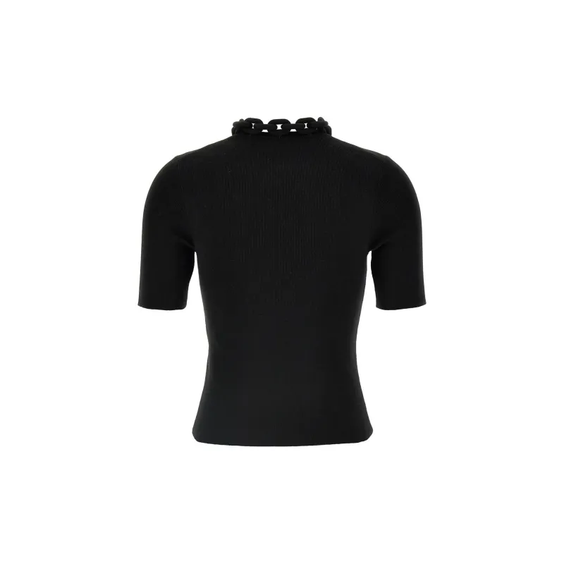Paco Rabanne Chain Link Detailed Crewneck Top-1