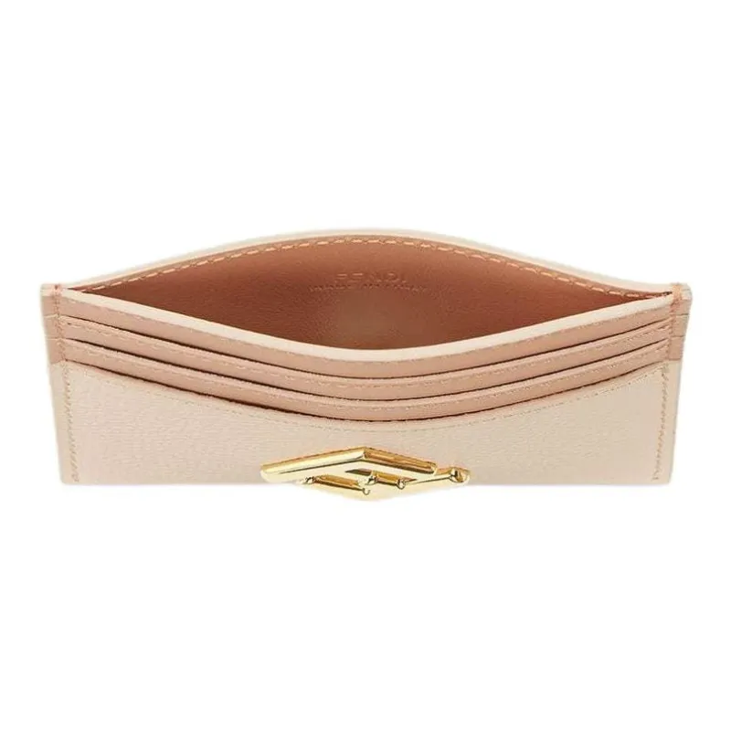 FENDI FF Diamonds Series Calfskin Card Holder Women's Pink-2