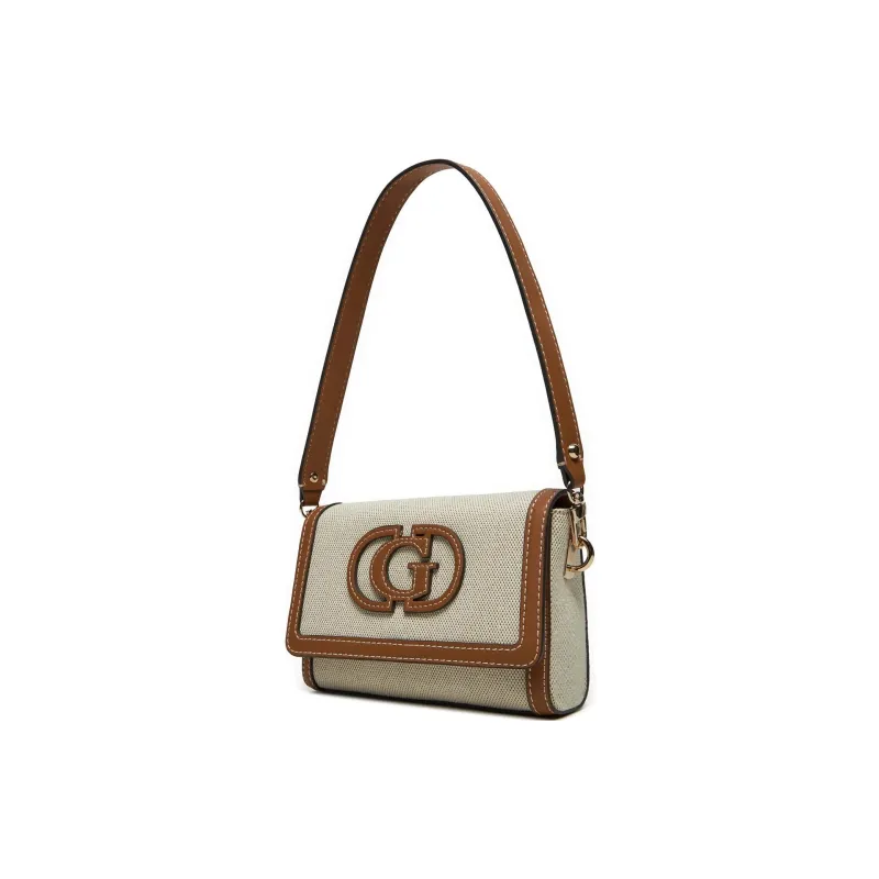 GUESS Fabric Shoulder Bag Trumpets Women's Light Beige-1