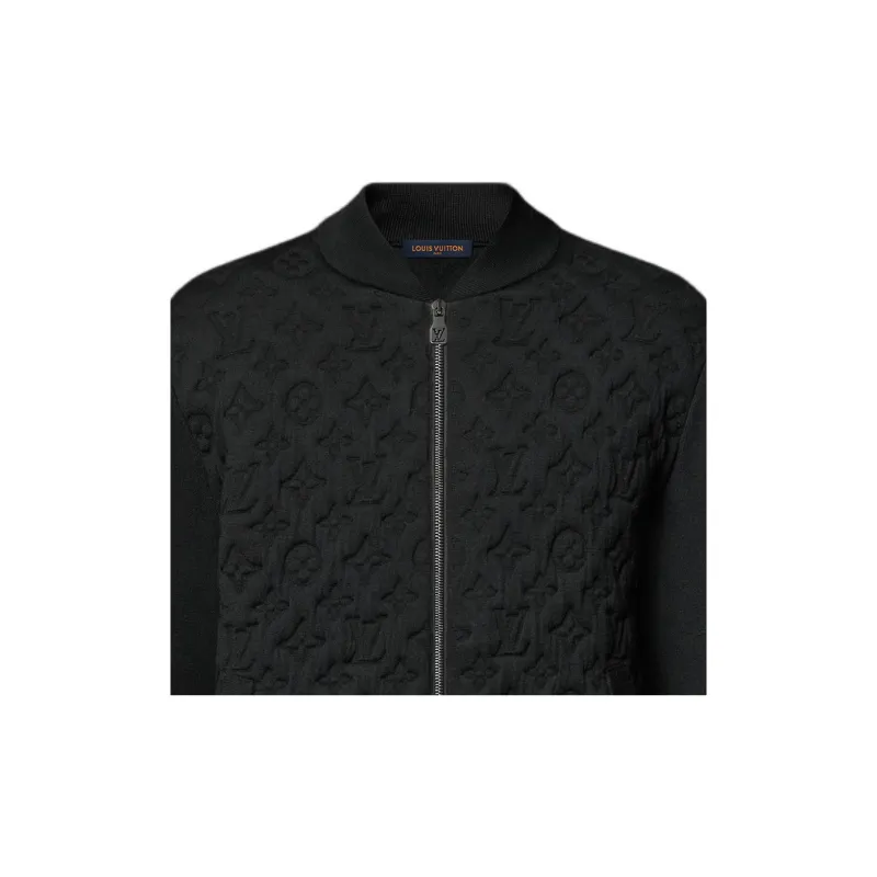 LOUIS VUITTON Monogram Padded Wool Blend Bomber-4