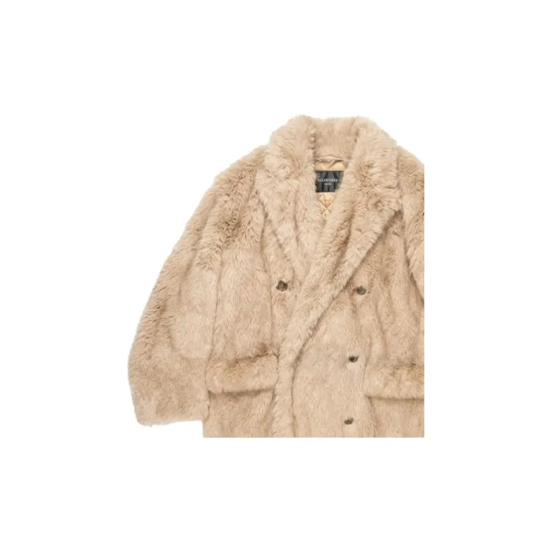 Balenciaga Faux fur Double breasted Coat-2