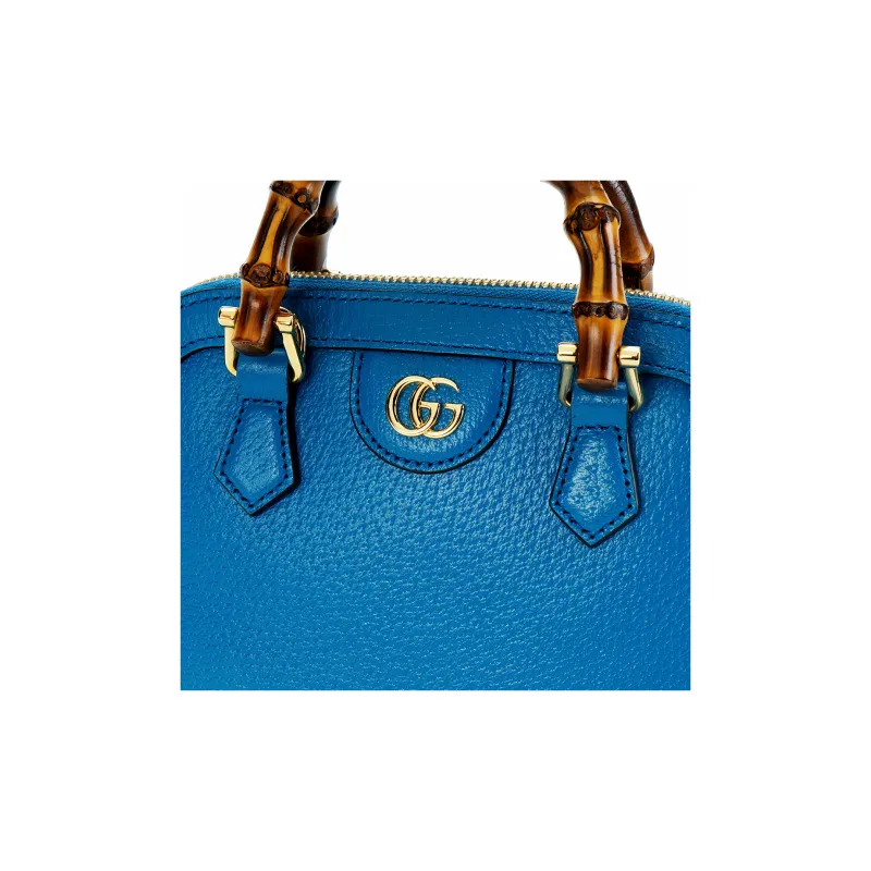 GUCCI Diana Leather Tote Bag, Shopping Bag, Shoulder Bag, Crossbody Bag, Handbag Mini Women's Blue-4