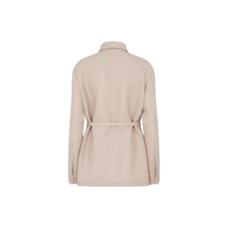 FENDI Ff Jacquard Belted Waist Jacket-1