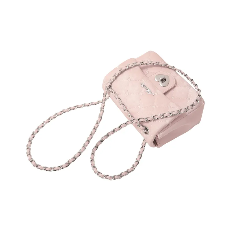 AILUXI Synthetic Leather Shoulder Bag Women's Cherry Blossom Pink-3