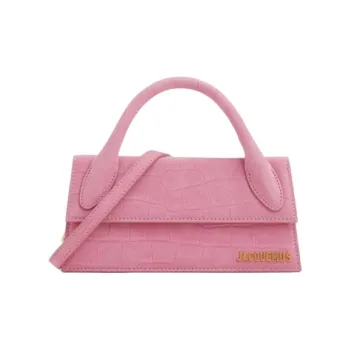 Jacquemus Cow Leather Shoulder Bag, Crossbody Bag, Handbag Women's Mountain Crocodile Pink