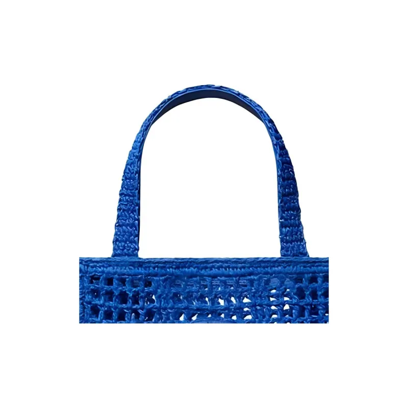 TORY BURCH Ella Raffia Tote Bag, Shopping Bag, Handbag Mini Women's Evening Blue-4