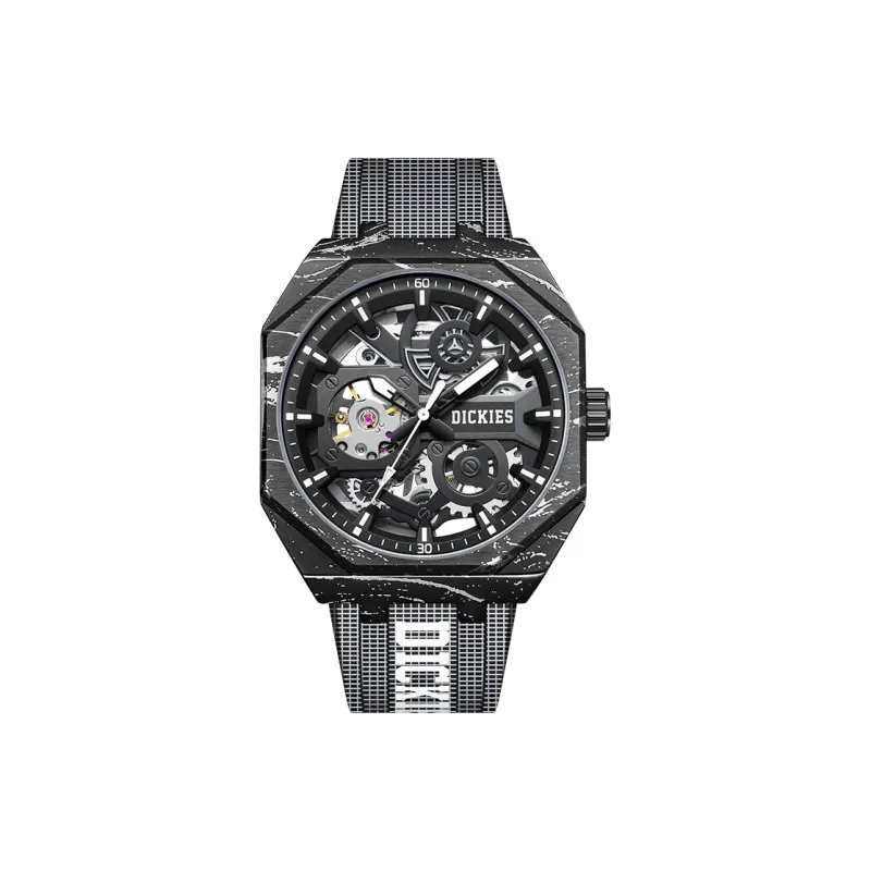 Dickies Wrist Watch Mechanical Movement Silicone Strap Black Dial Men's Watches Mechanical Watch Cool Box-8