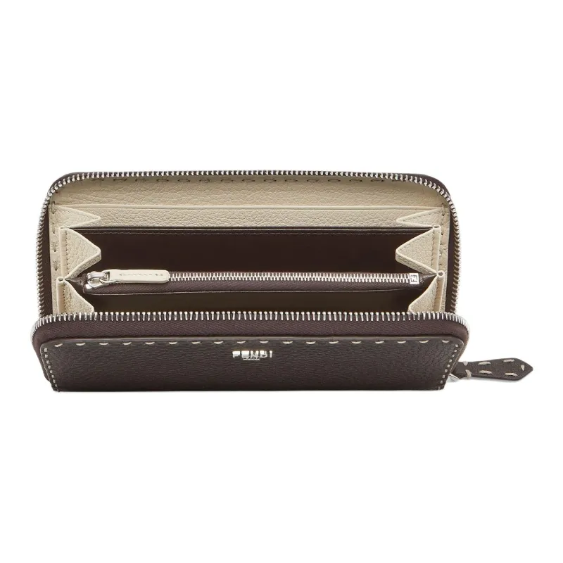 FENDI Cuoio Romano Calfskin Wallet Men's Brown-2