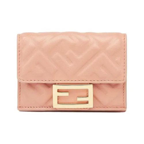fendi silk Baguette Lambskin Wallet Women's Pink