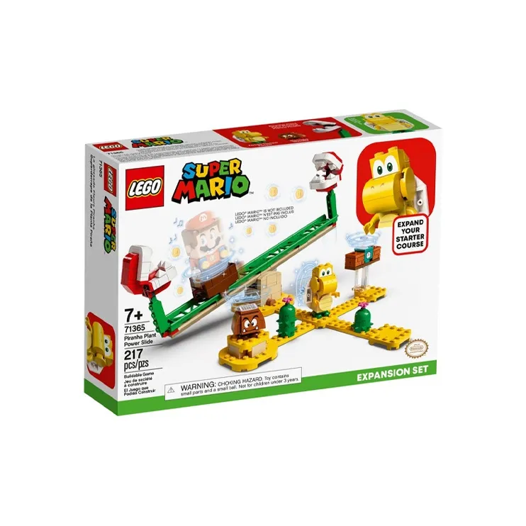 LEGO Super Mario Eating Flower Skateboard Power Slide Expansion Level, Mario Building Blocks 217pcs 71365-2