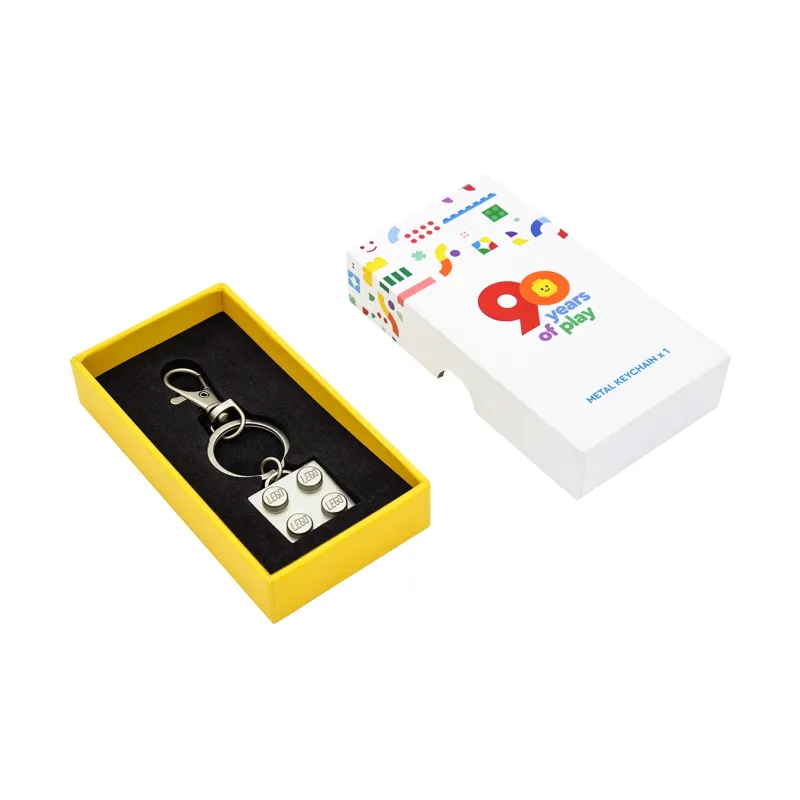 LEGO 90th Anniversary Limited Edition Silver Brick Keychain Building Blocks 102678-1