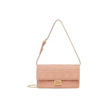 FENDI Baguette Lambskin Portable Crossbody Bag Shoulder Bag Women's Pink