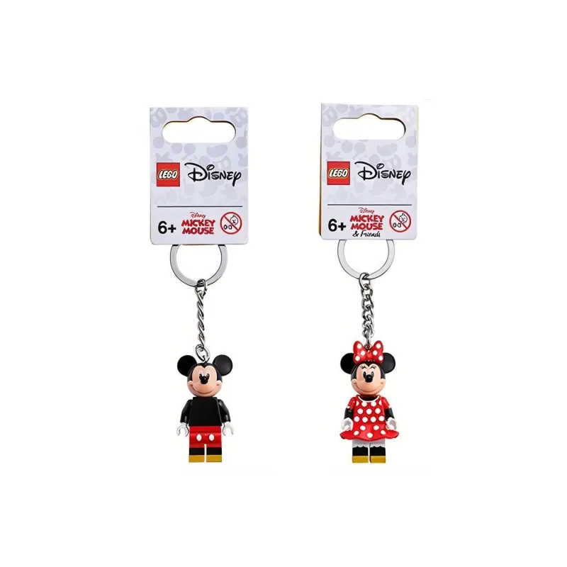 LEGO Mickey Mouse, Minnie Mouse Couple Keychain 853998+853999 Anime / Games Pendants-1